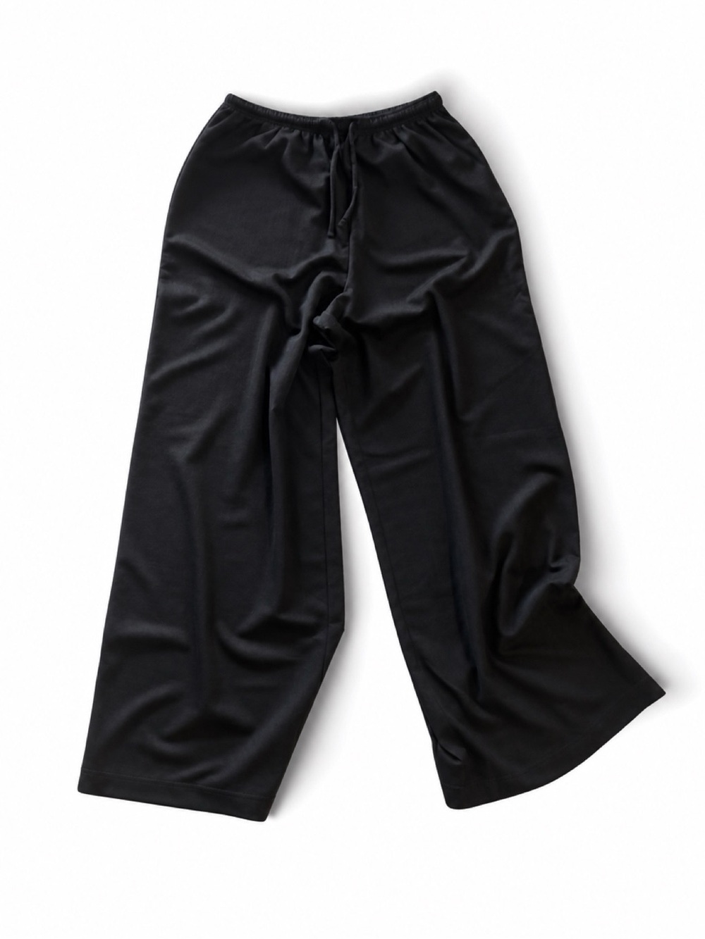 H&M Black Elastic Waist Wide-Leg Pants